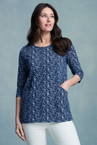 Floral Print Pocket Front Tunic